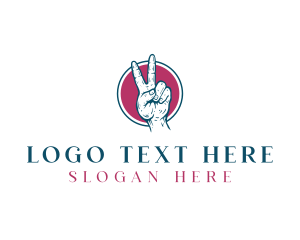 Sign - Hand Peace Sign logo design