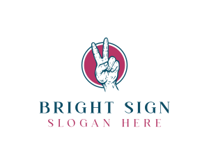 Sign - Hand Peace Sign logo design