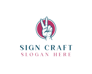 Sign - Hand Peace Sign logo design