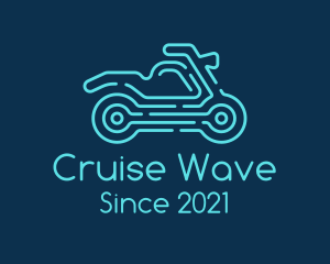 Cruiser - Blue Motocross Outline logo design