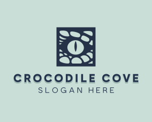 Crocodile Reptile Eye logo design