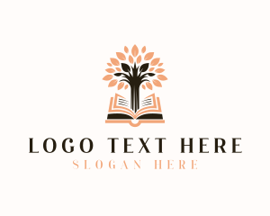Library - Book Academic Tree logo design