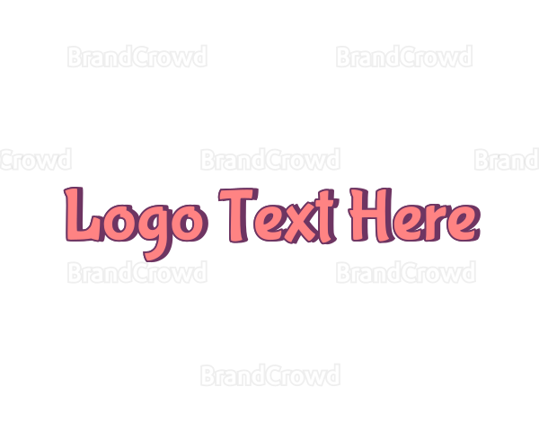 Pink Cartoon Wordmark Logo