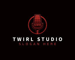 Microphone Podcast Studio logo design