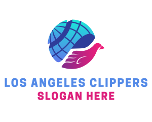Orphanage - Bird Hand Globe logo design