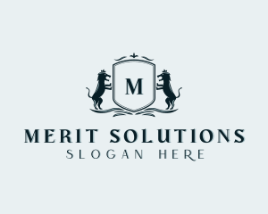 Merit - Lion Crest Shield logo design