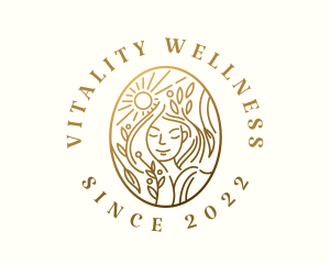 Natural Sun Wellness Lady logo design