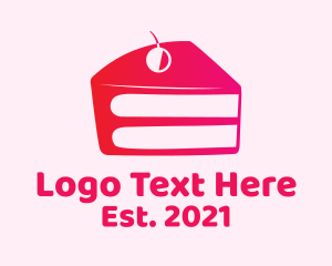 Cheesecake - Cherry Cake Slice logo design