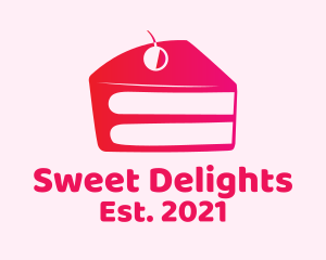 Cheesecake - Cherry Cake Slice logo design