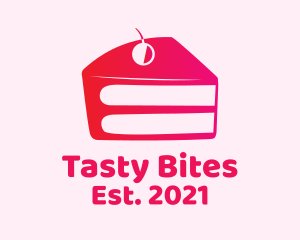 Delicious - Cherry Cake Slice logo design