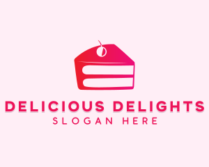 Cherry Cake Slice logo design