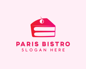 Cherry Cake Slice logo design