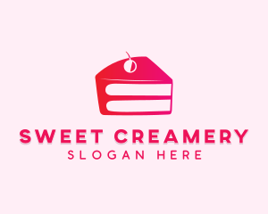 Cherry Cake Slice logo design