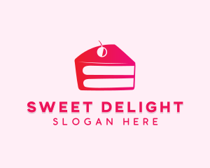 Cherry Cake Slice logo design