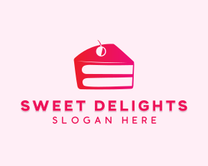 Cherry Cake Slice logo design