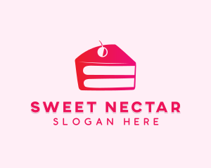 Cherry Cake Slice logo design