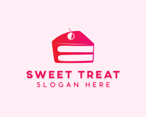 Cherry Cake Slice logo design