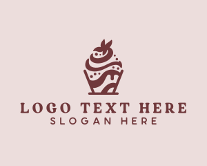 Chocolate Icing Dessert Logo