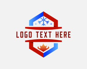 Cold - Fire Snowflake Heating Blaze logo design