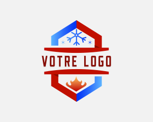 Fire Snowflake Heating Blaze Logo