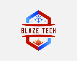 Blaze - Fire Snowflake Heating Blaze logo design