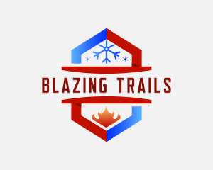 Fire Snowflake Heating Blaze logo design