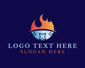 Flame - Hot & Cold Temperature logo design