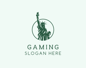 Silhouette Statue of Liberty  Logo