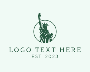 Tourist Spot - Silhouette Statue of Liberty logo design