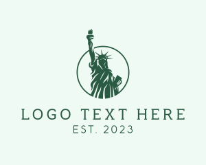 Usa - Silhouette Statue of Liberty logo design