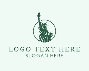 Silhouette Statue of Liberty  Logo