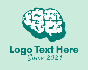 Thought Bubble - Green Brain Psychology logo design
