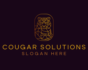 Gold Geometric Tiger logo design