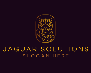 Gold Geometric Tiger logo design