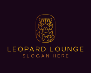 Gold Geometric Tiger logo design