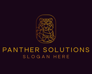 Gold Geometric Tiger logo design