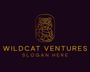 Gold Geometric Tiger logo design