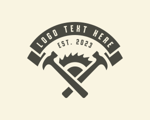 Logger - Carpentry Hammer Saw Blade logo design