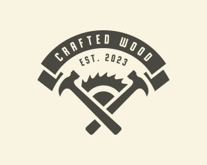Joinery - Carpentry Hammer Saw Blade logo design