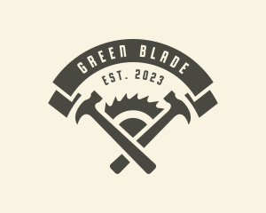 Carpentry Hammer Saw Blade  logo design