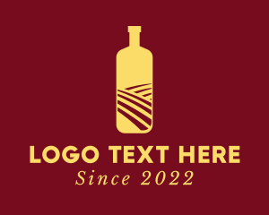Negative Space - Gold Bottle Drink logo design