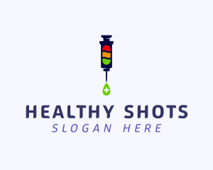 Medical Vaccine Injection Syringe logo design