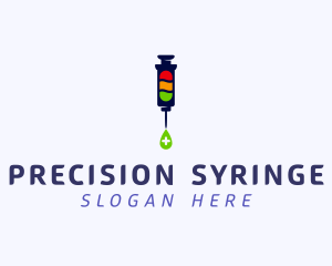 Medical Vaccine Injection Syringe logo design