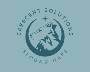 Crescent Moon Wolf Gaming logo design