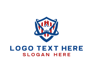 Patriotic - Football Flag Shield logo design