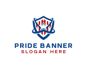 Football Flag Shield logo design