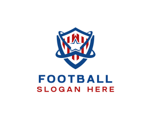 Football Flag Shield logo design