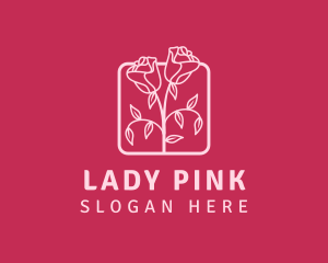 Pink Rose Flower logo design