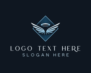 Angel - Christian Halo Wing logo design