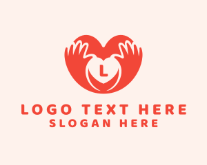 Hug - Romantic Love Hands logo design